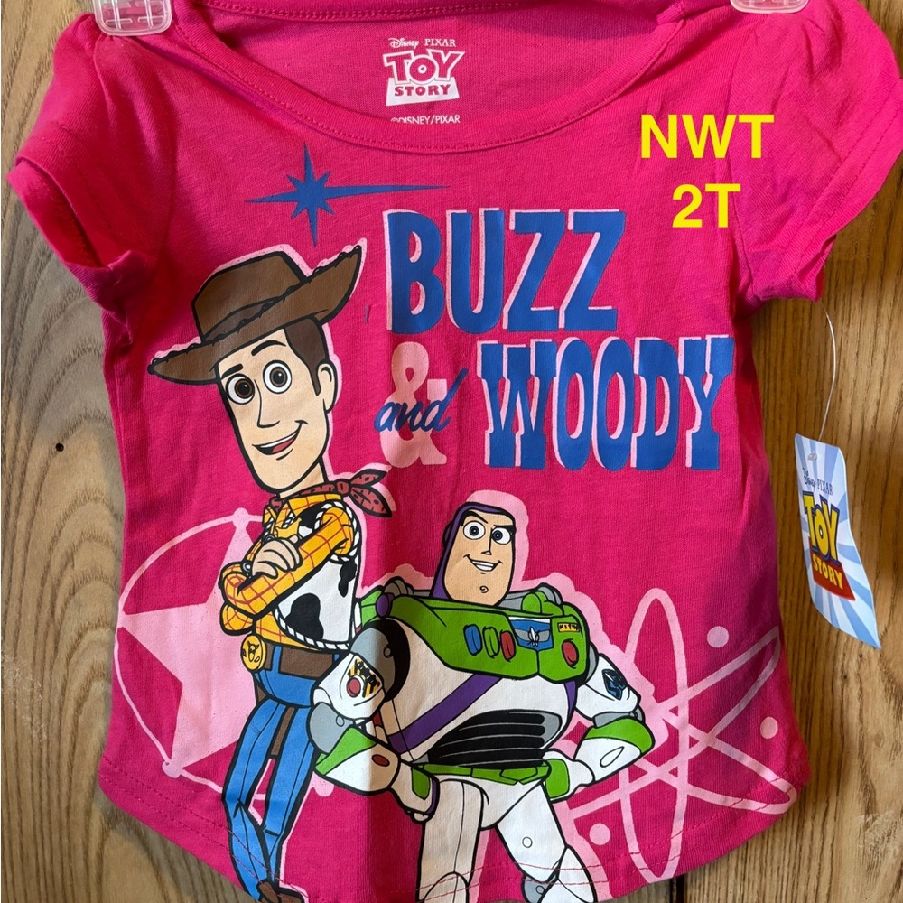 Disney Pink Toy Story Buzz and Woody Kids Tee
